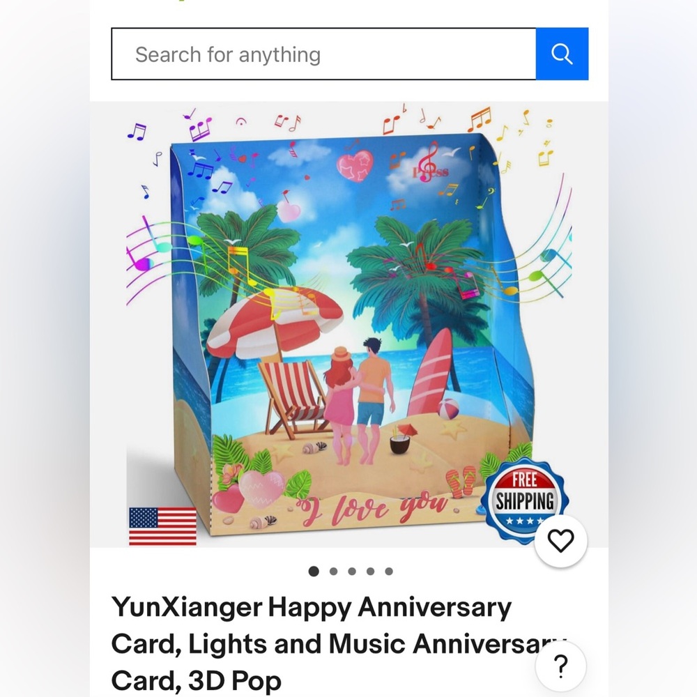 YunXianger Happy Announcement Card, Lights & Music